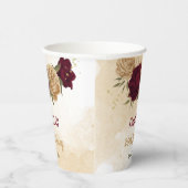 Maroon groen beige goud botanisch papieren bekers (Rechts)