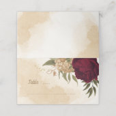 Maroon groen beige goud botanisch plaatskaartje (Buitenkant ongevouwen)