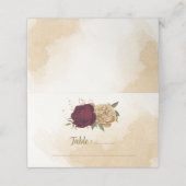 Maroon groen beige goud botanisch plaatskaartje (Buitenkant ongevouwen)