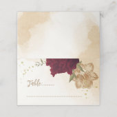Maroon groen beige goud botanisch plaatskaartje (Buitenkant ongevouwen)