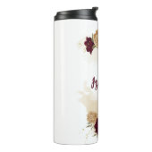 Maroon groen beige goud botanisch thermosbeker (Gedraaid links)