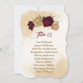 Maroon groen beige goud botanische zitplaatsen gra kaart (Voorkant)