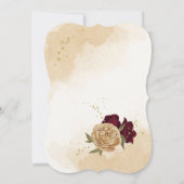 Maroon groen beige goud botanische zitplaatsen gra kaart (Achterkant)