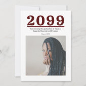 Maroon Grote Nummers Twee-foto Afstuderen (Voorkant)