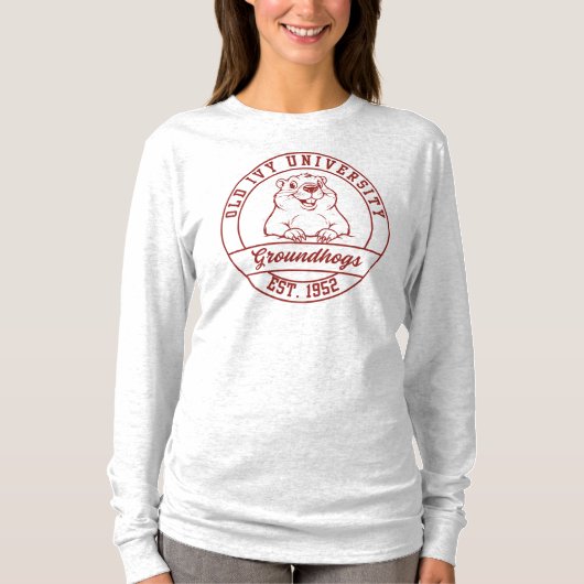 Maroon Groundhogs Long Sleeve T-shirt - Women's (Voorkant)