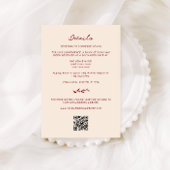 Maroon Hand getrokken bruiloft details Informatiekaartje