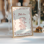 Maroon Hand Getrokken bruiloft Zitting Grafiek Kaa Kaart