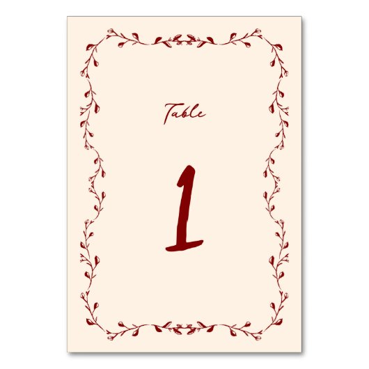 Maroon Handgeschreven bruiloft Kaart (Voorkant)