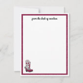 Maroon Hart Patroon Laars Notitiekaartje (Voorkant)