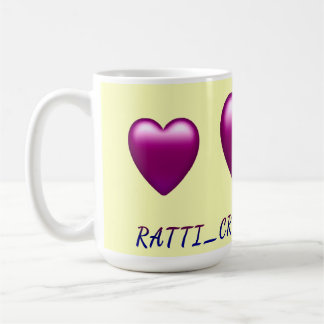 Maroon Hart vorm "Ratti_Creative_Arts" ontwerp Koffiemok