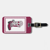 Maroon Heart Patterned Boot Bagagelabel (Voorkant horizontaal)