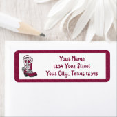 Maroon Heart Patterned Boot Etiket (Insitu)