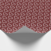 Maroon Hearts-achtergrond Cadeaupapier (Hoek)