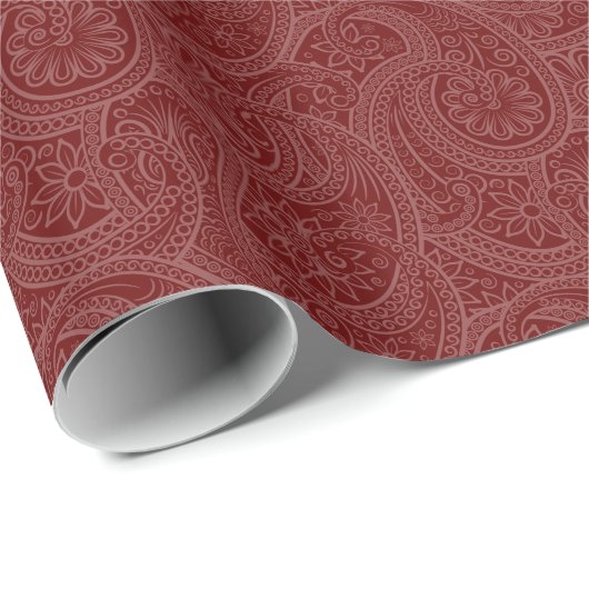 Maroon Henna Swirl Pattern Cadeaupapier (Rol Hoek)