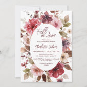 Maroon Herfst in Liefde Blush Bourgondië Vrijgezel Kaart (Voorkant)