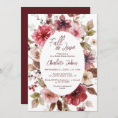 Maroon Herfst in Liefde Blush Bourgondië Vrijgezel Kaart (Voorkant / Achterkant)