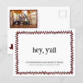 Maroon Hey Y'all - Verhuisd naar Texas Briefkaart