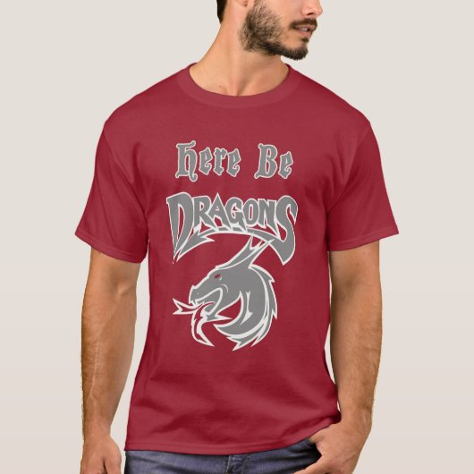 Maroon hier zijn Dragons Dickson Middelschool Logo T-shirt (Voorkant)