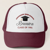 Maroon High School Reunion Party Custom Alumni Trucker Pet (Voorkant)