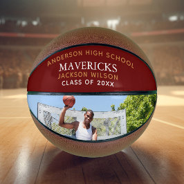 Maroon High School Speler Foto gepersonaliseerd Basketbal