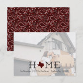 Maroon HOME Texas Moving Announement (Voorkant / Achterkant)