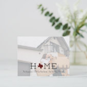 Maroon HOME Texas Moving Announement Briefkaart (Staand voorkant)
