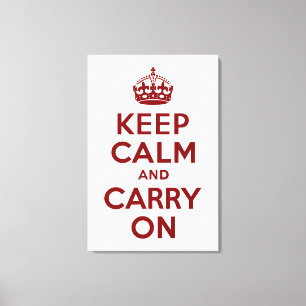 Maroon Houd kalm en draag op verpakt canvas