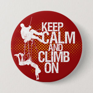 Maroon Houd kalm en klimt op rock climbing Button