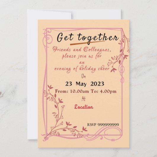 Maroon Invitation Kaart (Voorkant)