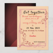 Maroon Invitation Kaart (Voorkant / Achterkant)