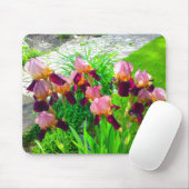 Maroon Iris Flower Mousepad Muismat (Met muis)