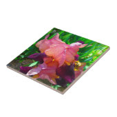 Maroon Iris Flower Patch Tegeltje (Zijkant)