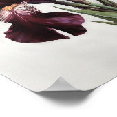 Maroon Irissen Bloemenkunst Print Poster (Hoek)