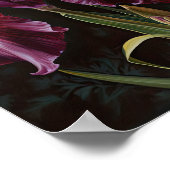 Maroon Irissen Bloemenkunst Print Poster (Hoek)
