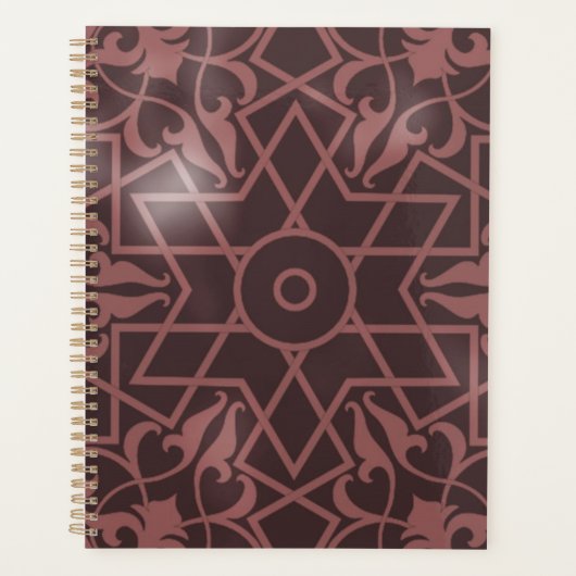 Maroon Islamic Art Geometric Pattern Planner (Voorkant)