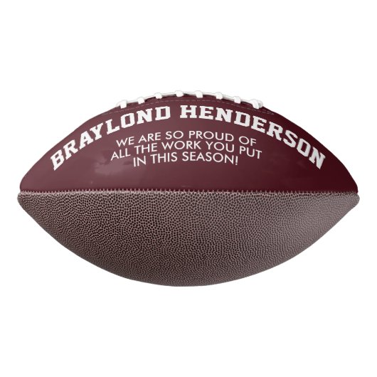 Maroon Jersey Football gepersonaliseerde speler (Gedraaid 90)