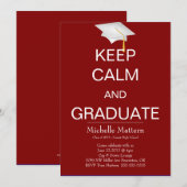 Maroon Keep Calm en Afstuderen uitvindingen Kaart (Voorkant / Achterkant)