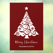 Maroon Kerstboom Business Window Decoratie Raamsticker (Vel 3)