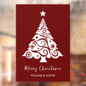 Maroon Kerstboom Business Window Decoratie Raamsticker (Vel 2)
