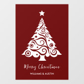 Maroon Kerstboom Business Window Decoratie Raamsticker (Vel)
