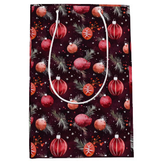 MAROON KERSTFEESTELIJKE ORNAMENTEN DECORATIE MEDIUM CADEAUZAKJE