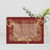 Maroon/Khaki Textured Wedding Invitation Kaart (Staand voorkant)
