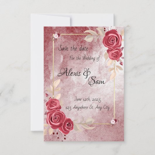 Maroon kleurthema in donkerrood kaart (Voorkant)