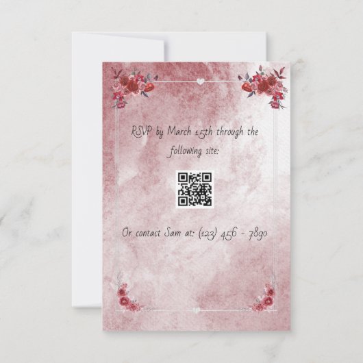 Maroon kleurthema in donkerrood kaart (Achterkant)