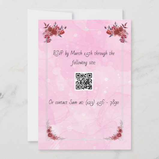 Maroon kleurthema met roze kaart (Achterkant)