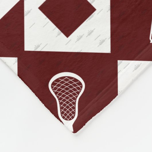 Maroon Lacrosse Argyle Patroon Fleece Deken (Hoek)