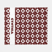 Maroon Lacrosse Argyle Patroon Vliesdeken Fleece Deken (Voorkant (Horizontaal))