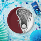 Maroon Lacrosse Sportfeest Papieren Bord (Feest)