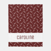 Maroon Lacrosse White Sticks gepatterd Fleece Deken (Voorkant)