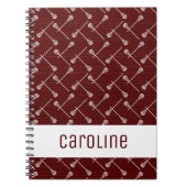 Maroon Lacrosse White Sticks gepatterd Notitieboek (Voorkant)